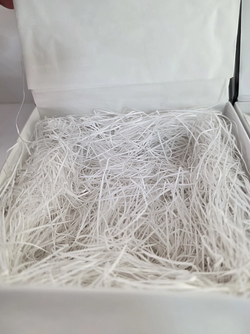 Authentic Chanel White Gift boxes W/ packaging Tissues- 5 Piece Set